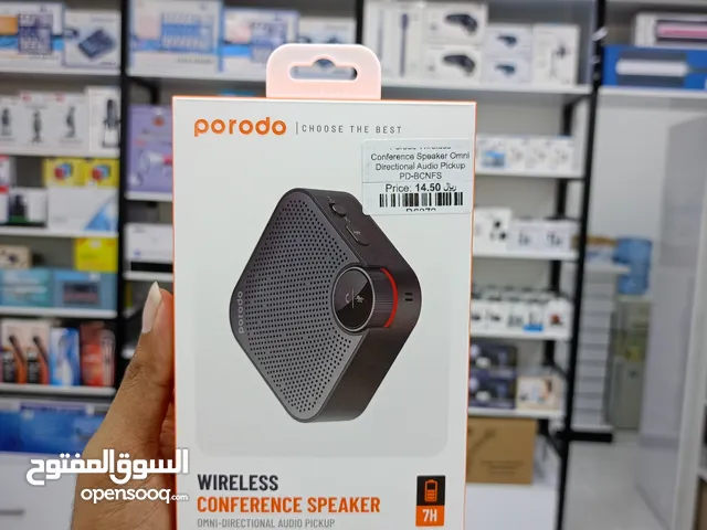 Porodo Wireless Conference Speaker Omni-Directional Audio Pickup - Black