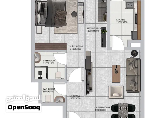 1BHK شقه من غرفه مطله على الغروب