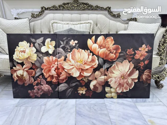 ثلاث لوحات مودرن – ورد فاخر بأسلوب كلاسيكي راقي