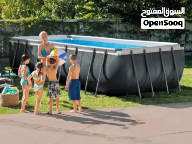 بركة سباحة انتكس مقاس 5.5 متر مع سلم وفلتر رملي وغطا حمايه 1500 دينار ارتفاع البركة 1.32 متر