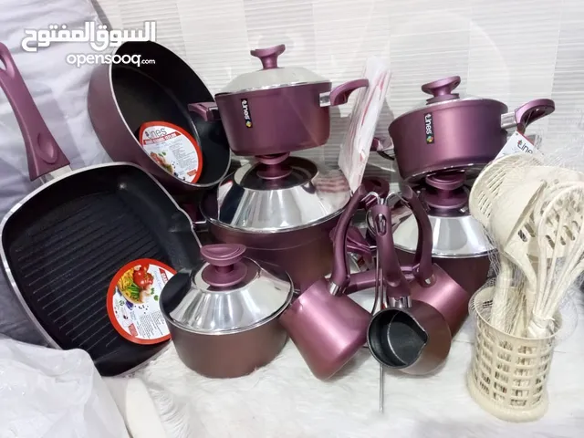 طقم تيفال تركى لينز 24 قطعة 4 حلل مقاس 18/20/24/28 سم وكسروله مقاس 20 سم وجريل مقاس 28 سم وصنيه