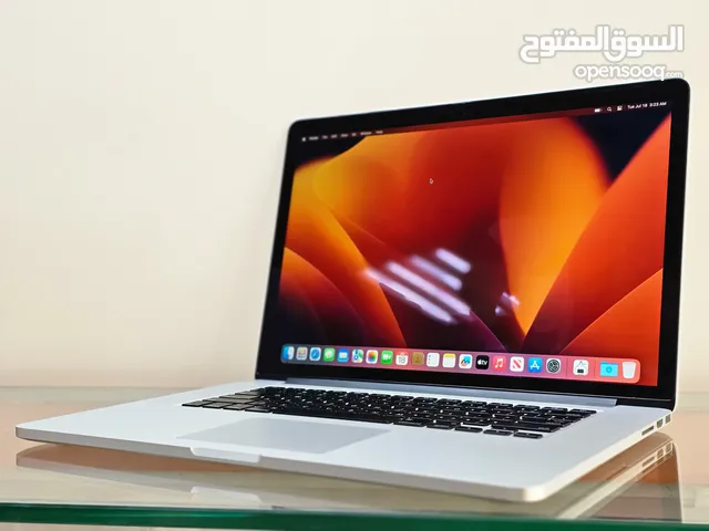 MacBook Pro Retina 15 Core i7 16GB Ram 512GB SSD Intel Iris Pro +R9 M370X 2GB Dedicated macOS Ventur