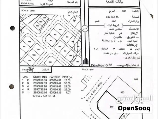 ارضين للبيع خور رسل (سرحات) الخابورة