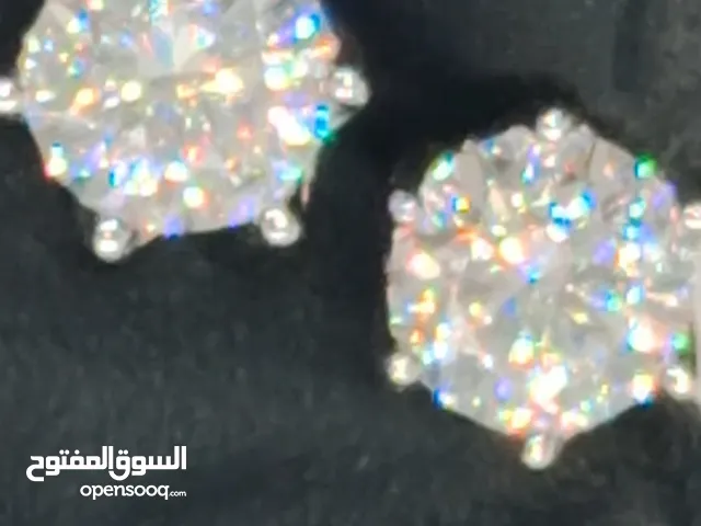 حلق الماسة المويسانايت مع الشهائد Diamond moissanite earnings with certificates