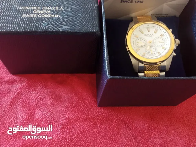 ساعة omax رجالي فريده من نوعها جميلة و مميزه لون جميل يجمع بين مزيج من الفضي و الذهبي جديدة للبيع