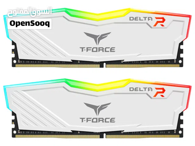 رامات tforce ddr4 3600 2×8 لون ابيض اوبن بوكس