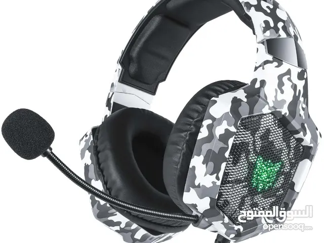 ONIKUMA K8 Wired Stereo Gaming Headphones With Mic LED Lights -White سماعات