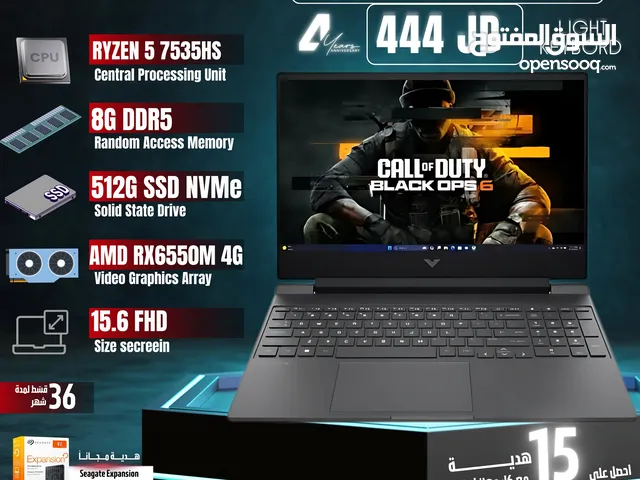 Laptop HP RYZEN 5 7TH لابتوب اتش بي رايزن 5 مع كرت شاشة