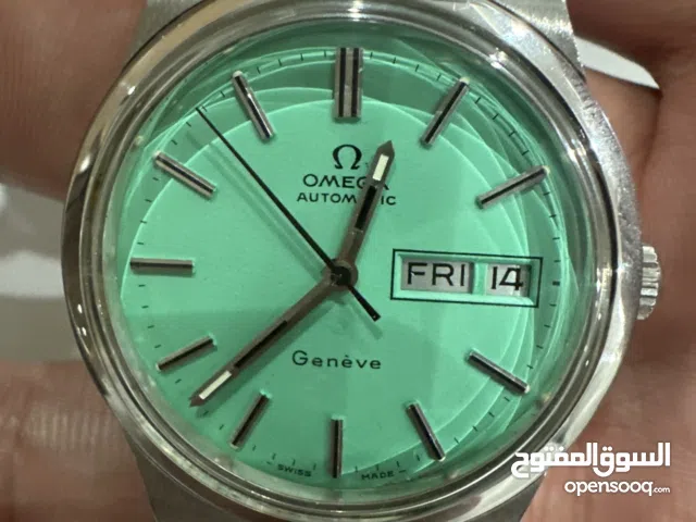 "Omega Genève Automatic – Rare Mint Green 'Tiffany Style' – Swiss Made Original" ساعة اوميجا نظيفة