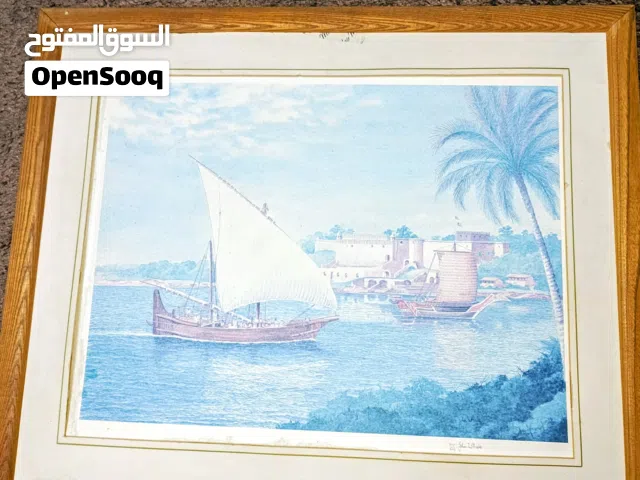 لوحة فنية قديمة جدا للفنان البريطاني John whale بالوان مائية قياس 70*80