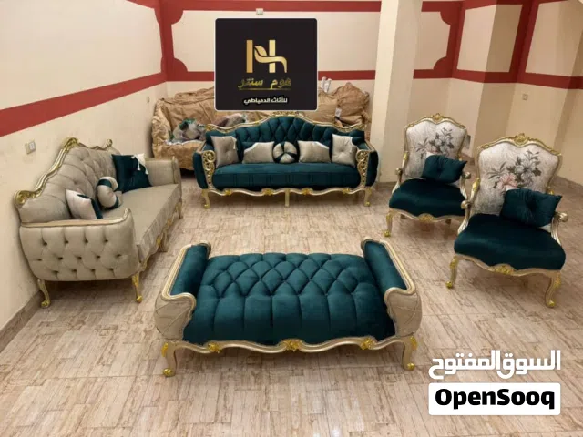 أطقم جلوس ذان دمياطي فاخره تشطيب عالي قماش هايبر فاخر