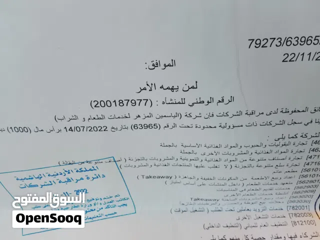 شركة ذات مسؤولية محدوده مع سجل تجاري ورخصة مهن للبيع