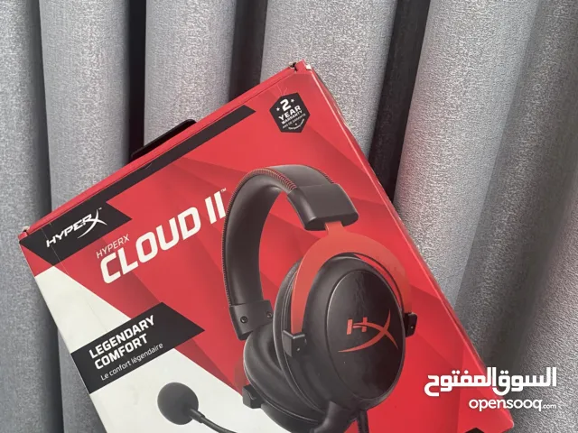 سماعة رأس سلكية HyperX Cloud2 مستعملة مده سنتين مع مايك بدون قطعه المحيطيه مع اذان جلد و صوف