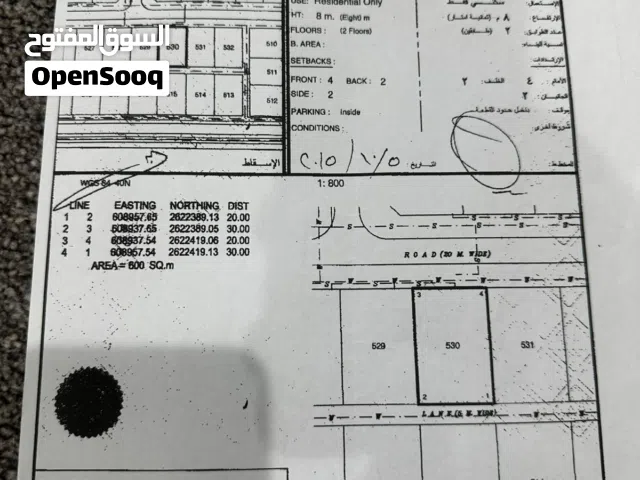 للبيع أرض في بركاء المنومة