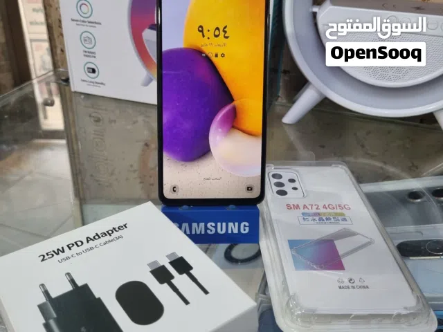 اخو الجديد Samsung A72 رام 16 جيجا 128 و 256 بدون كرتونه هدية كفر ولزقة وشاحن الاصلي متوفر توصيل