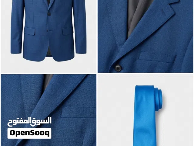 طقم بدلة رجالي- مقاس 52 - (جاكيت + بنطلون) قصة مميزة + ربطات عنق هدية - حالة ممتازة