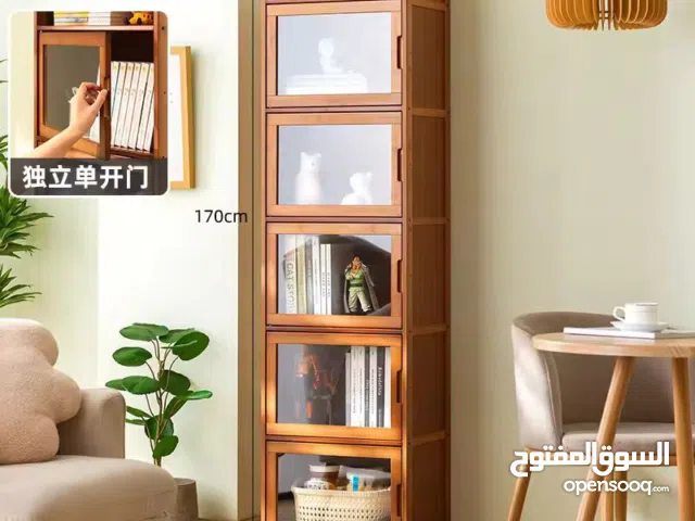 رفوف تخزين على الطراز الصيني من خشب البامبو القوي، طول 170 سم ، عرض 43 سم ، عمق 32 سم