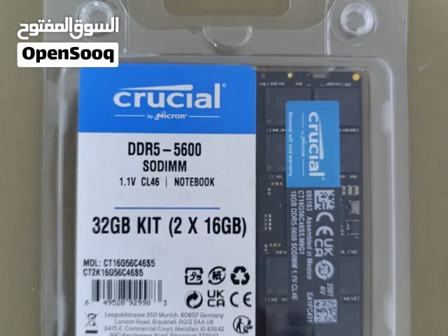 Crucial RAM 32GB SODIMM (2*16GB) DDR5 5600MHz