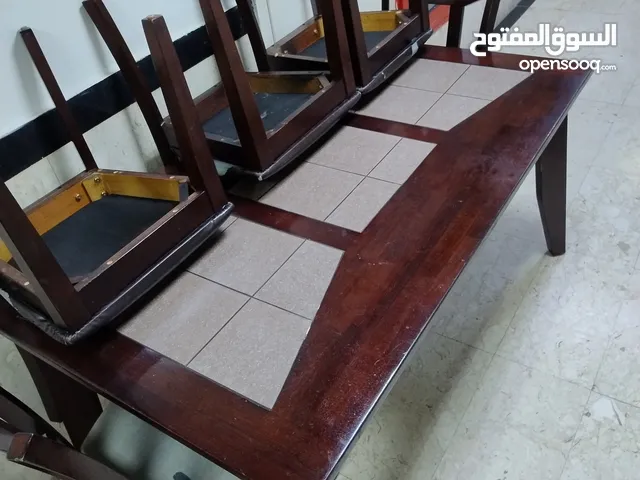 طاولة سفرة طعام خشب قوي 6 كراسي