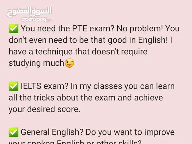 IELTS, PTE and General English teacher