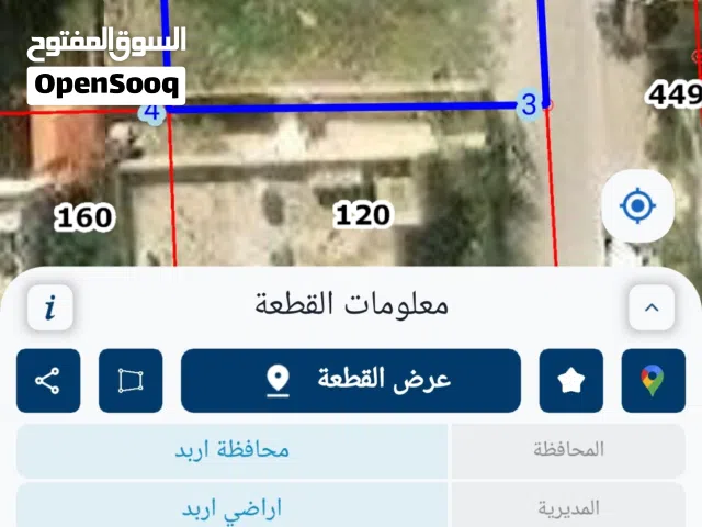 ارض للبيع ، اربد ، ايدون ،رباع الشومر، 686متر، خلف دوار العيادات