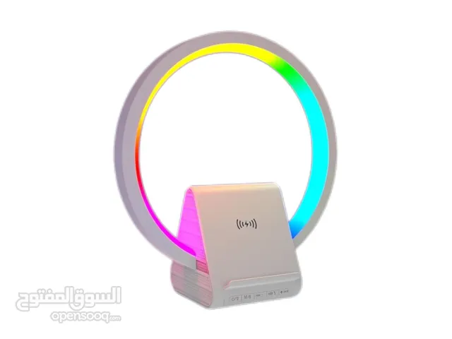 مصباح LED حلقي RGB مع شحن لاسلكي