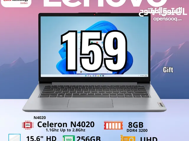 Laptop Lenovo N4020 Celeron لابتوب لينوفو سيلرون