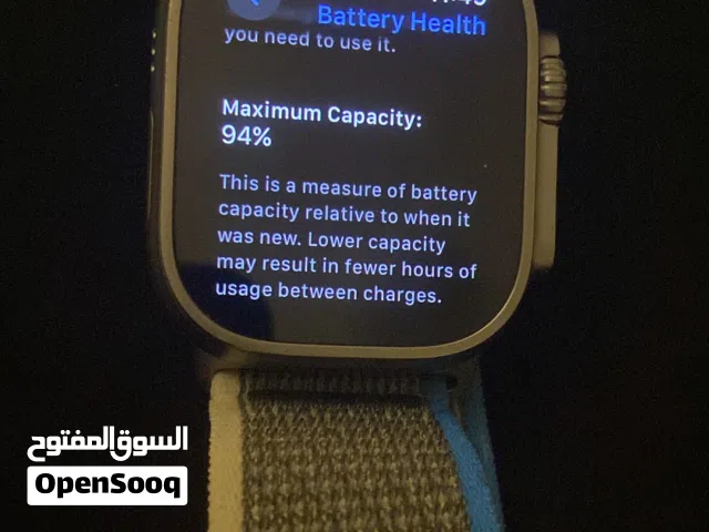 Apple Watch Ultra أصلية49mm -Battery 94%–  نظيفة جدًا مع السوار – سعر مناسب