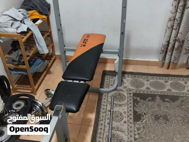 full weight lifting set 80kg with adjustable bench press. مجموعة رفع أثقال كاملة 80 كجم مع مقعد ضغط