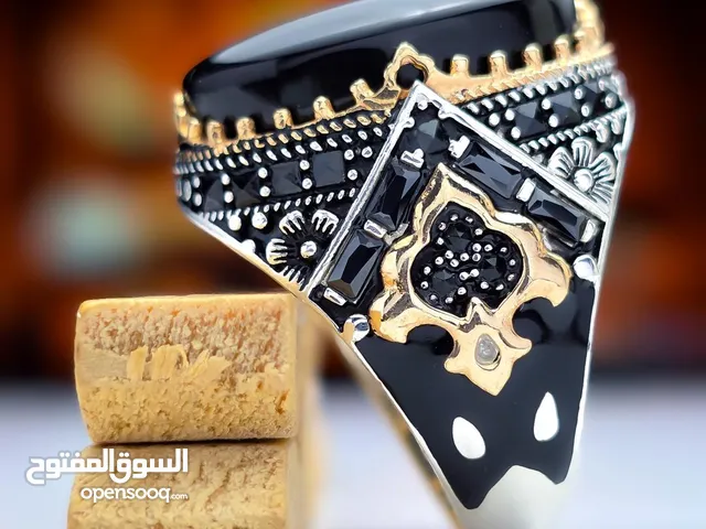 خواتم فضة وعقيق يماني اصلي بجميع التشكيلات