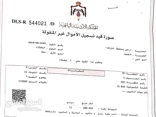 Farm Land for Sale in Zarqa Al-Kamsha