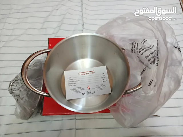 للبيع طقم حلل جديده أستانليس ستيل 6 حلل من زهران أحجام 16 ، 18 ، 20 ، 22 ، 24 ، 30