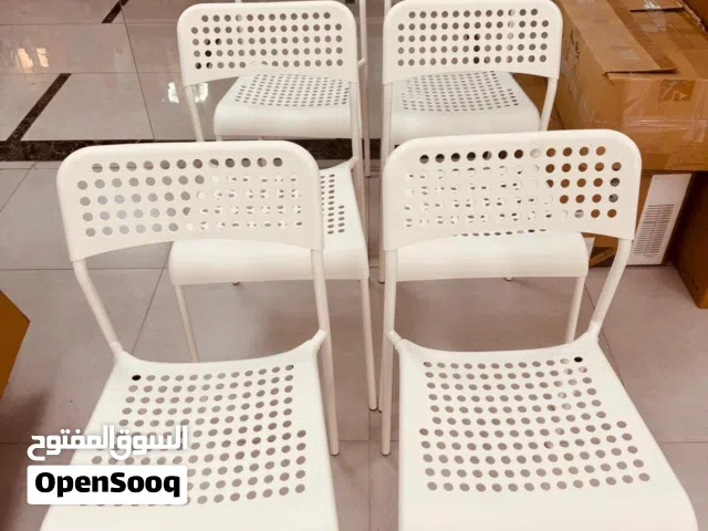 White Metal Chairs for Home and Office - Six Pieces