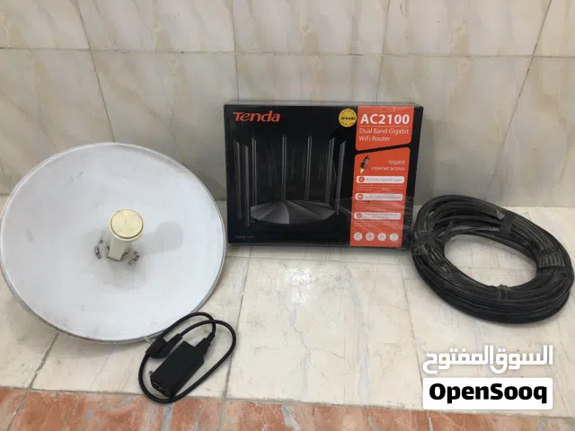 منظومة انترنت متكاملة ( نانو باور بيم ، راوتر tenda ac2100 اصلي وكالة ، واير امتار مسلح 20 - 25 متر)