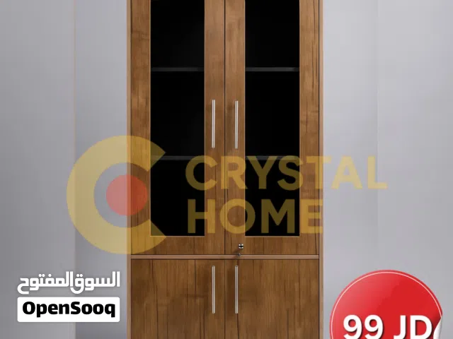 خزانة ملفات بتصميم راقي وجودة عالية   المقاس: 185 × 80 × 40 سم  أبواب علوية زجاج + خشب لمسة فخامه