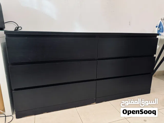 walnut Chest Table full wooden with glass top - 650 AED
