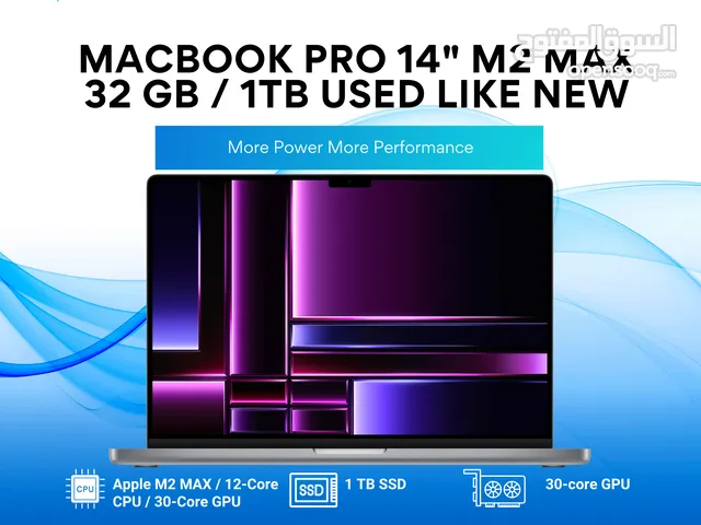 MacBook Pro 14" M2 Max 32GB/1TB ماب بوك برو 14 انش M2 Max