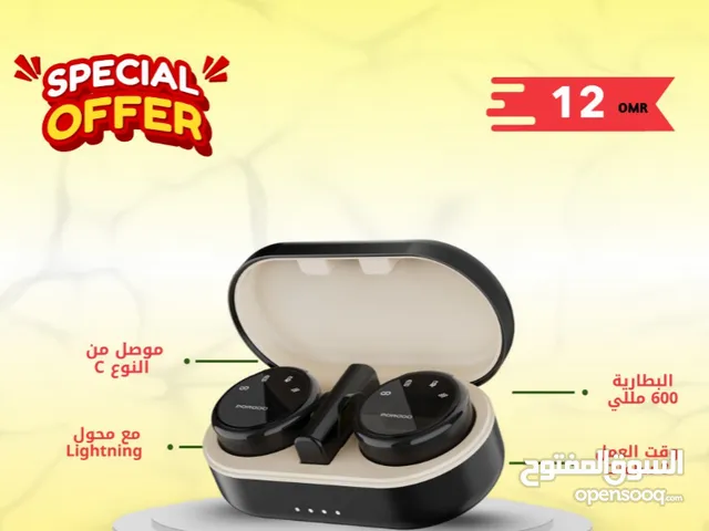 ميكروفونات بورودو لافالير بموصل Type-C مع محول Lightning - أسود