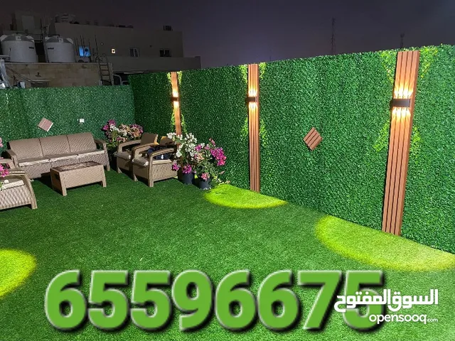 تنسيق حدائق الكويت تركيب الثيل الصناعي وتركيب السياج التركي الأصلي وتركيب الدزينات بديل الخشب