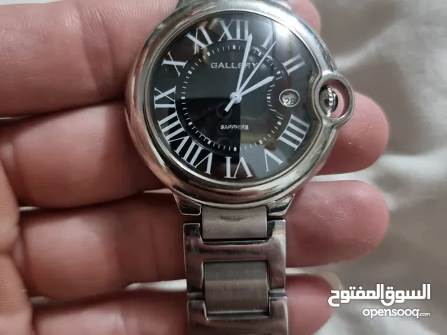 ساعه galary رجالي تحتوي على عقارب وارقام لاتينية