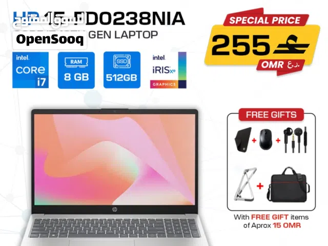 Brand New HP 15-FD0238NIA Laptop in Oman  13th Gen  1 Year Warranty