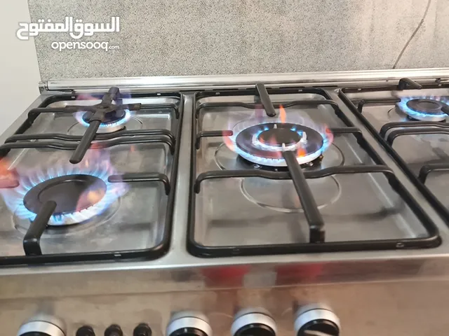 غاز فريش ستانلس 5 عيون 6 مفاتيح مراوح توزيع حرارة و تبريد بالفرن قدحة و امان شغال بالفرن اخو الجديد