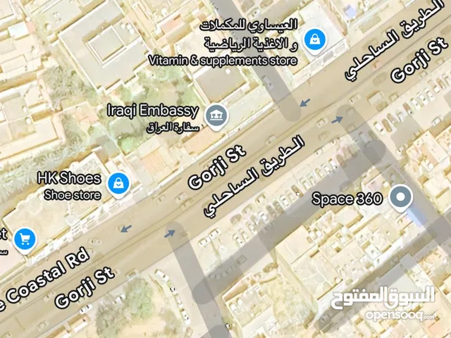 شقه مكتبيه وخدميه لي الايجار قرجي الرئيسي مقابل السفاره العراقيه