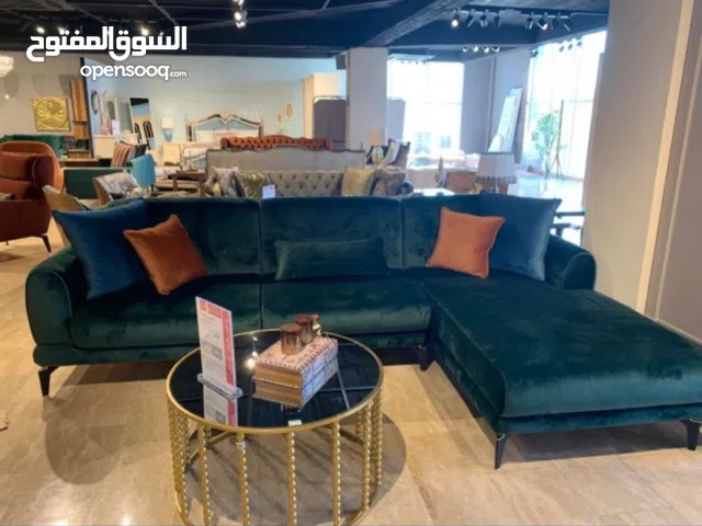 كورنر تركي  لون زيتوني قماش قديفة