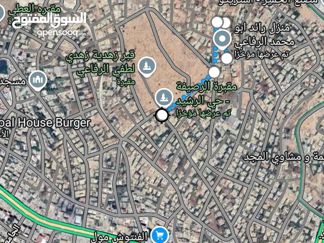 قطعة ارض للبيع الموقع حي الرشيد ابو عواد