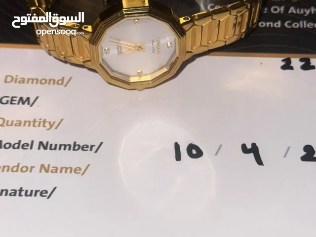 ساعة كارديال نسائية ذهبية (4 قطع ذهب حقيقي)
