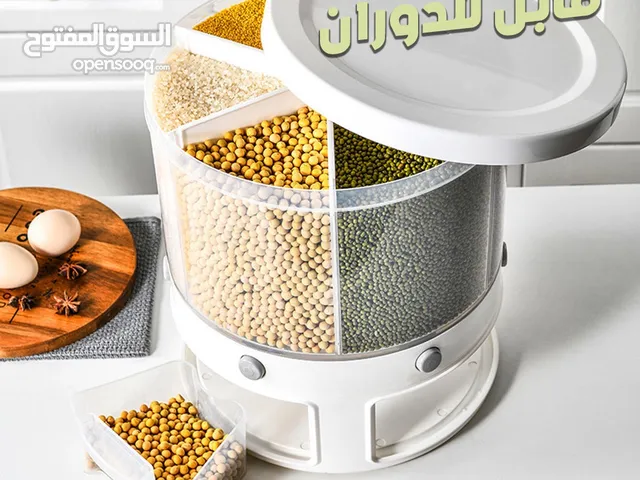 Distributeur de nourriture, récipient de stockage de céréales rotatif 360 degrés