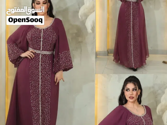 فستان سهرة جديد عنابي كثير حلووو عالللبس
