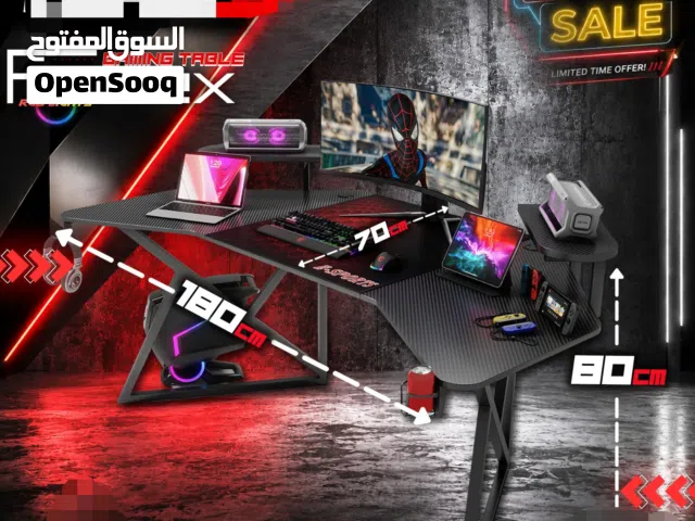 طاولة جيمنج مستعملة من شركة FEEX كرسيتين جيمنج مستعمل بس نخب اول