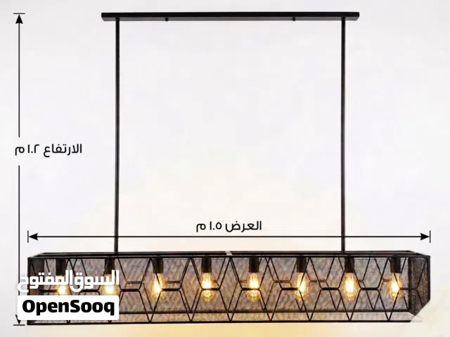 ثرية إضاءة معلقة معدنية اسود Rectangle Island Lighting Metal Retro Industrial